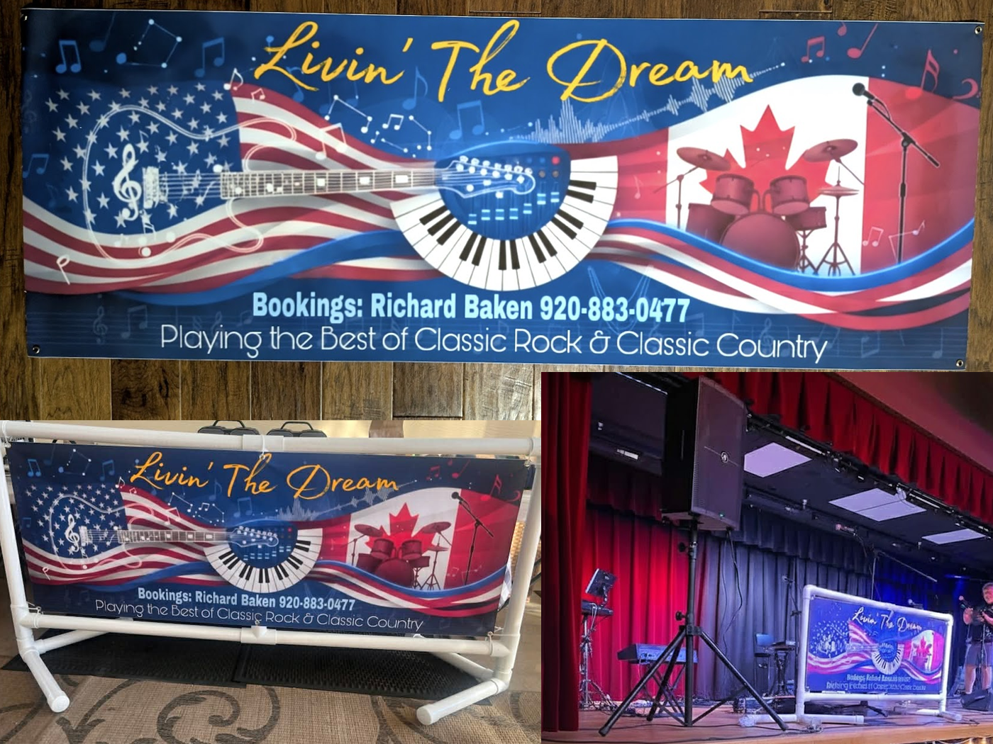 Live music performance group promotional banner.