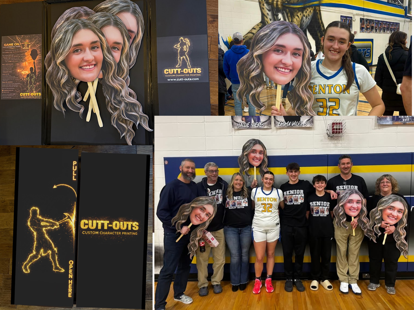Bighead cutout for highschool basketball Senior Night.