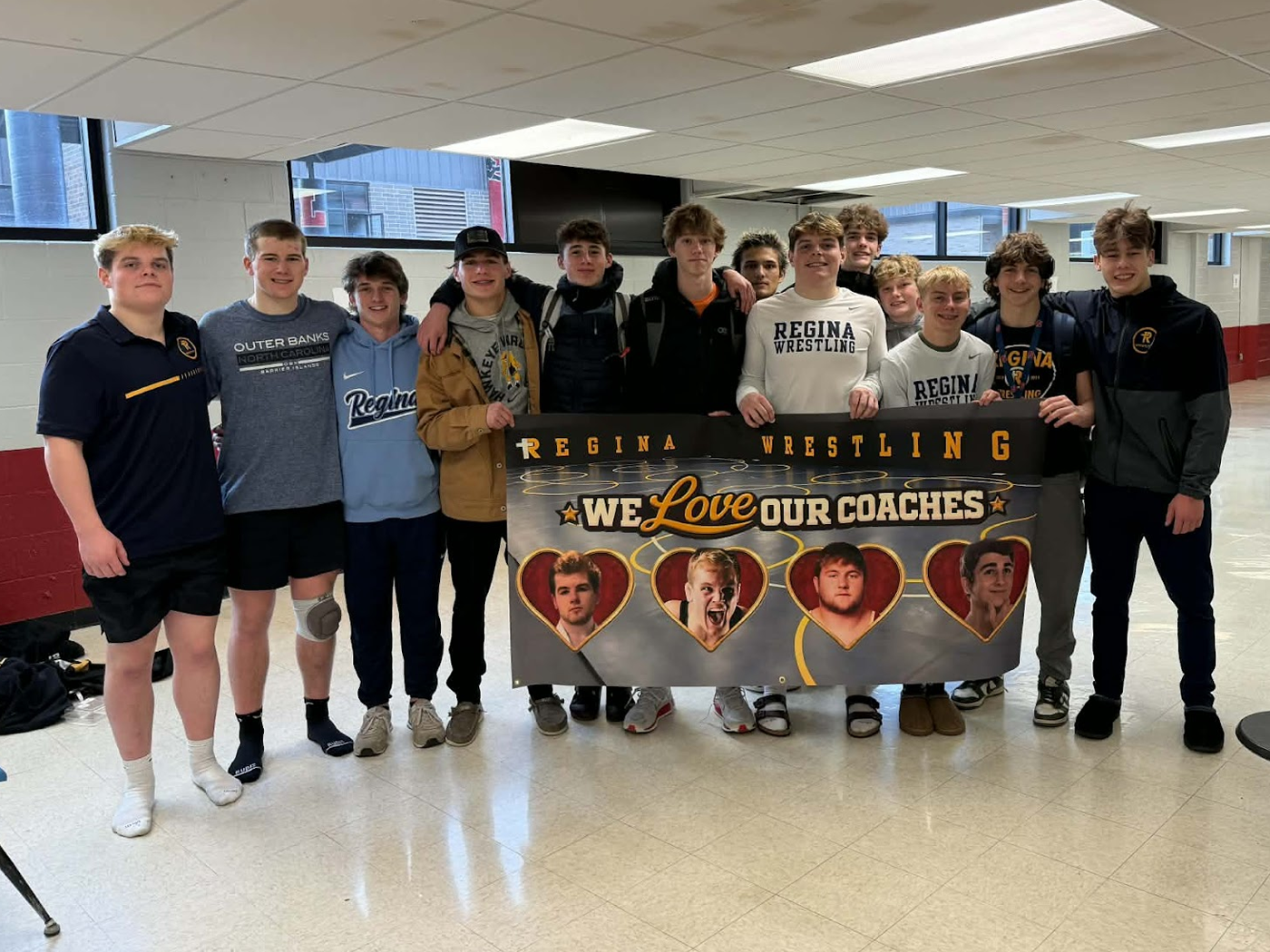 High school wrestling team valentines day banner